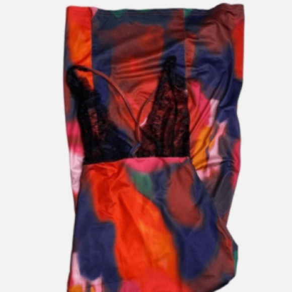 Sexy rainbow Multicolor Backless Dress lace dress
NIPS ARE SEE THROUGH - Picture 4 of 6